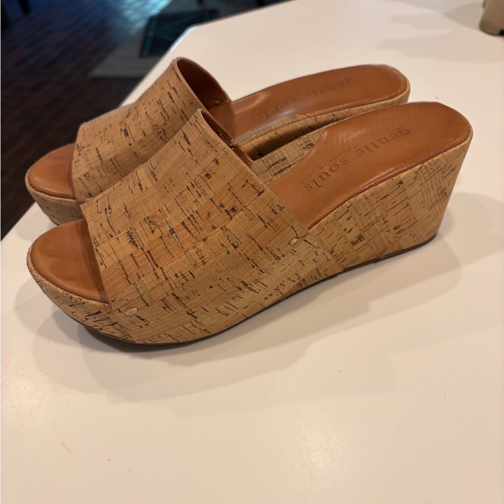 Gentle Souls Cork Wedge Sandals